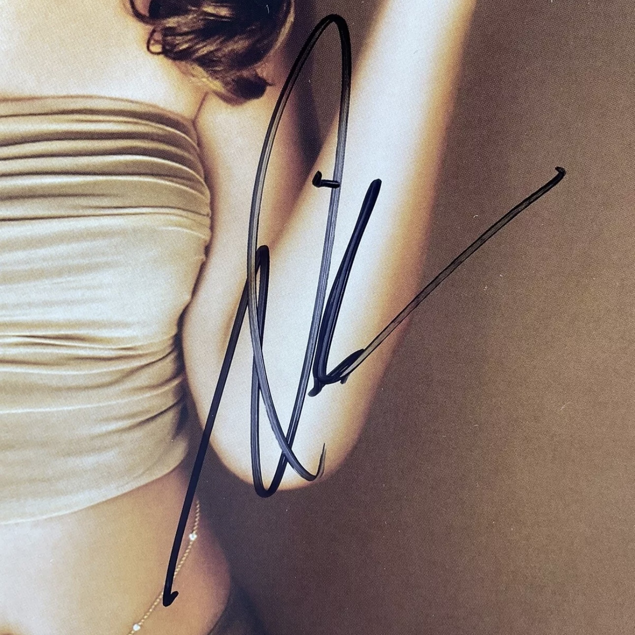 Fig. W detail: signature close-up at a slight angle.